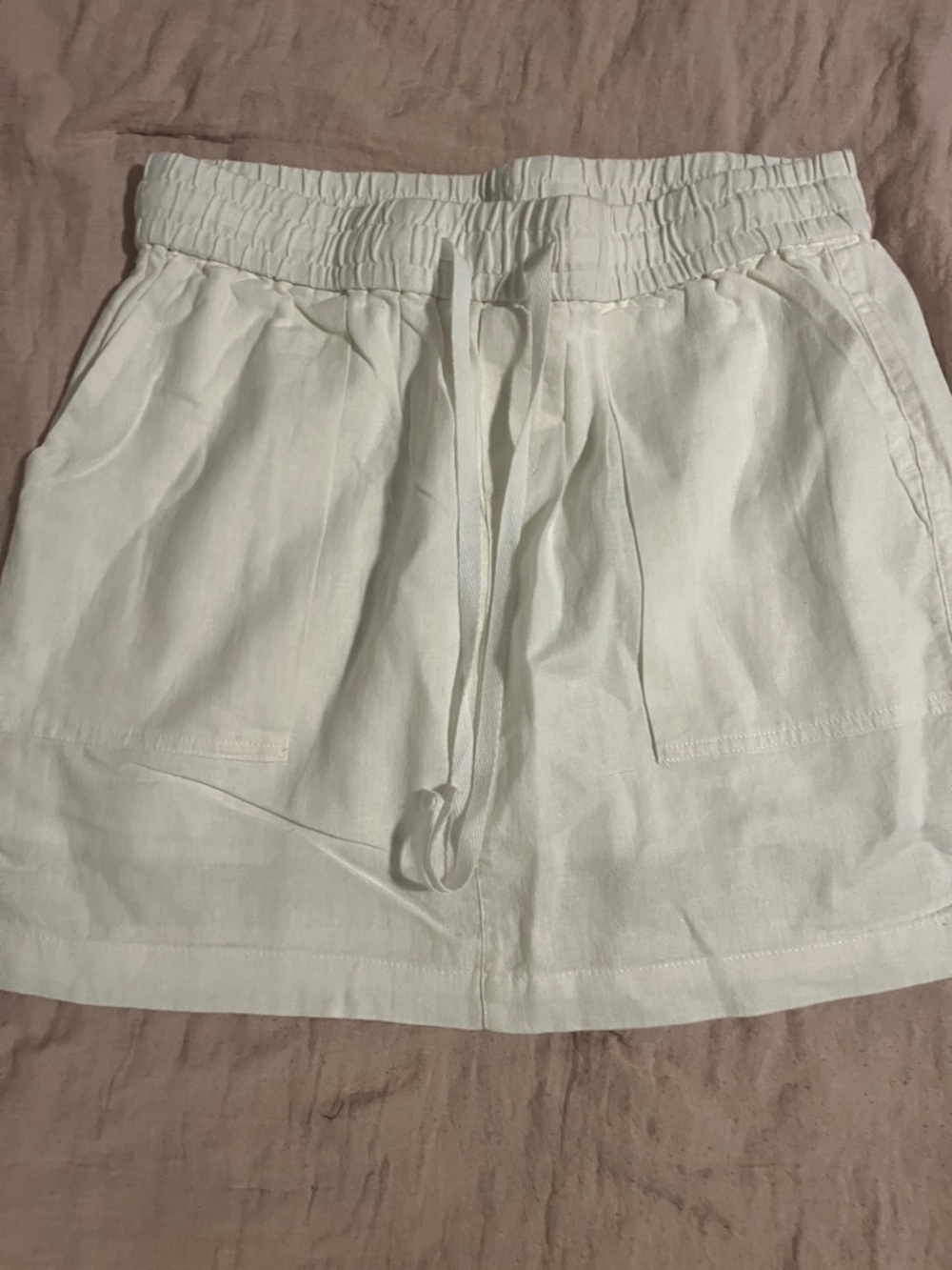 Old Navy White Mini Skirt with Drawstring Waist
